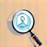 Illustration of a magnifying glass finding a person, representing executive search